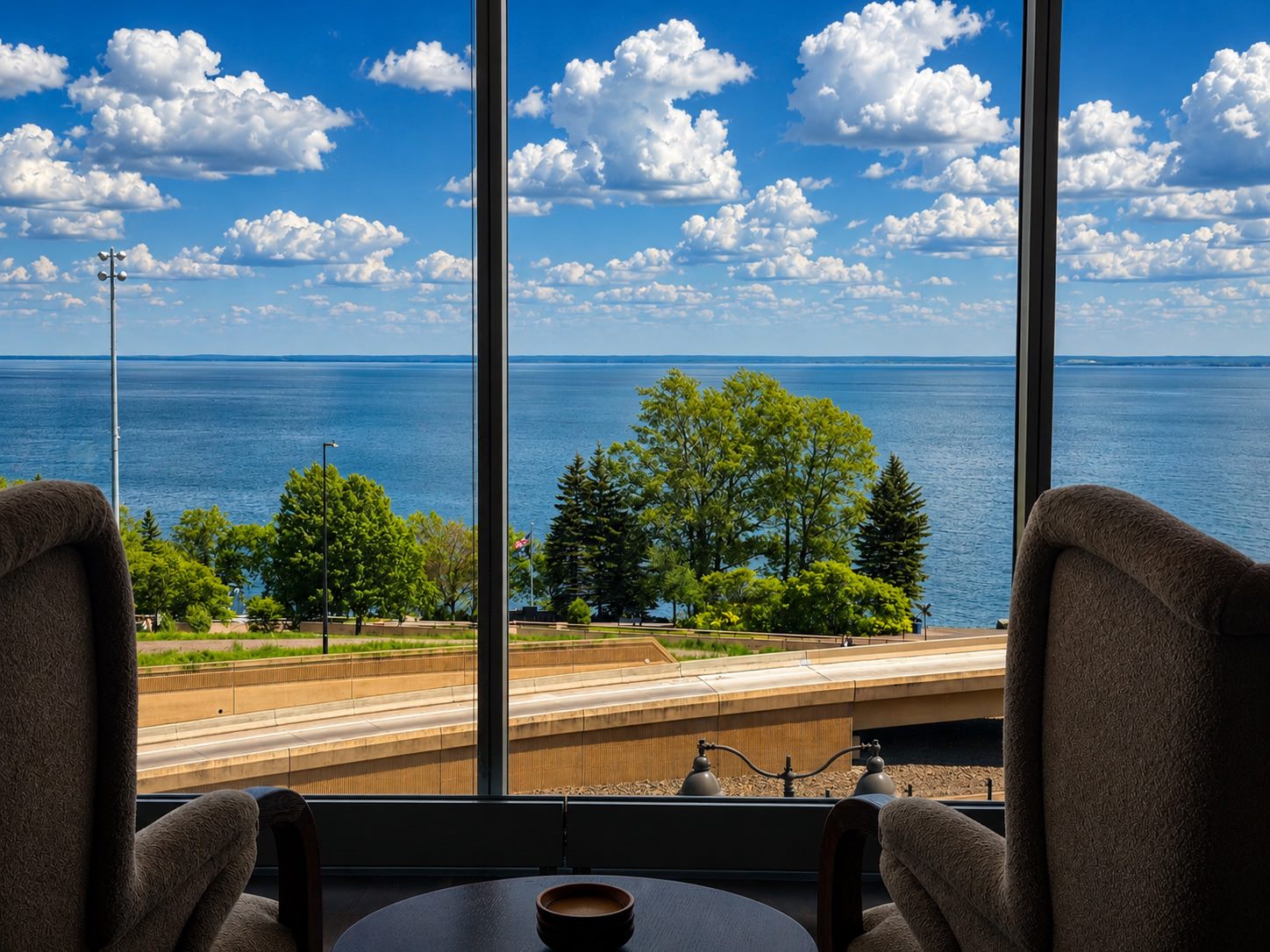 Elegance everywhere you look a room with chairs and a view