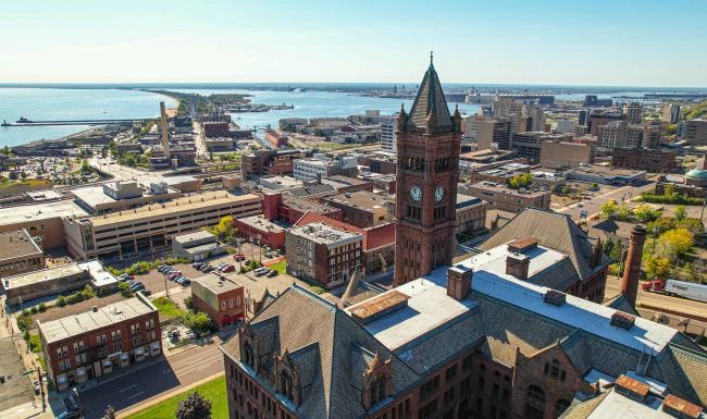 a large building with a clock tower